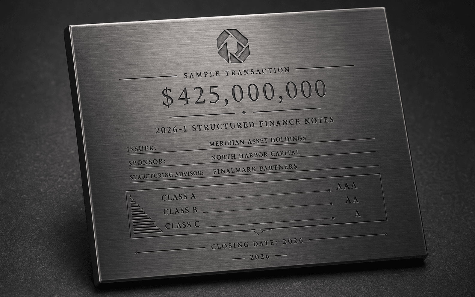 Metal-accented sample commemorative