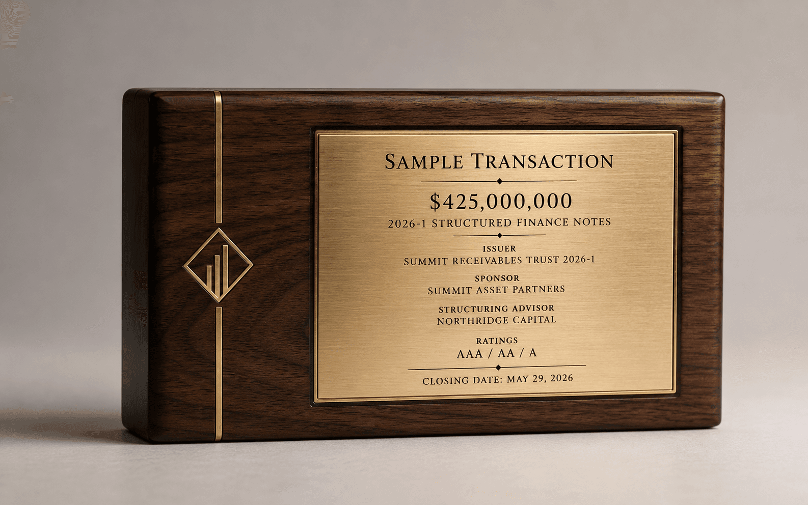 Wood sample closing gift